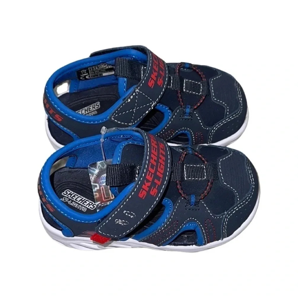 Skechers S-Lights Closed Toe Sandal Shoes Size 7